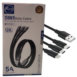 3-in-1 100W fast charging cable with Type-C Micro USB and Lightning connectors
