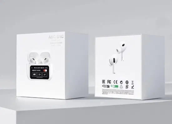 A9 Pro ANC wireless earbuds with charging case and accessories