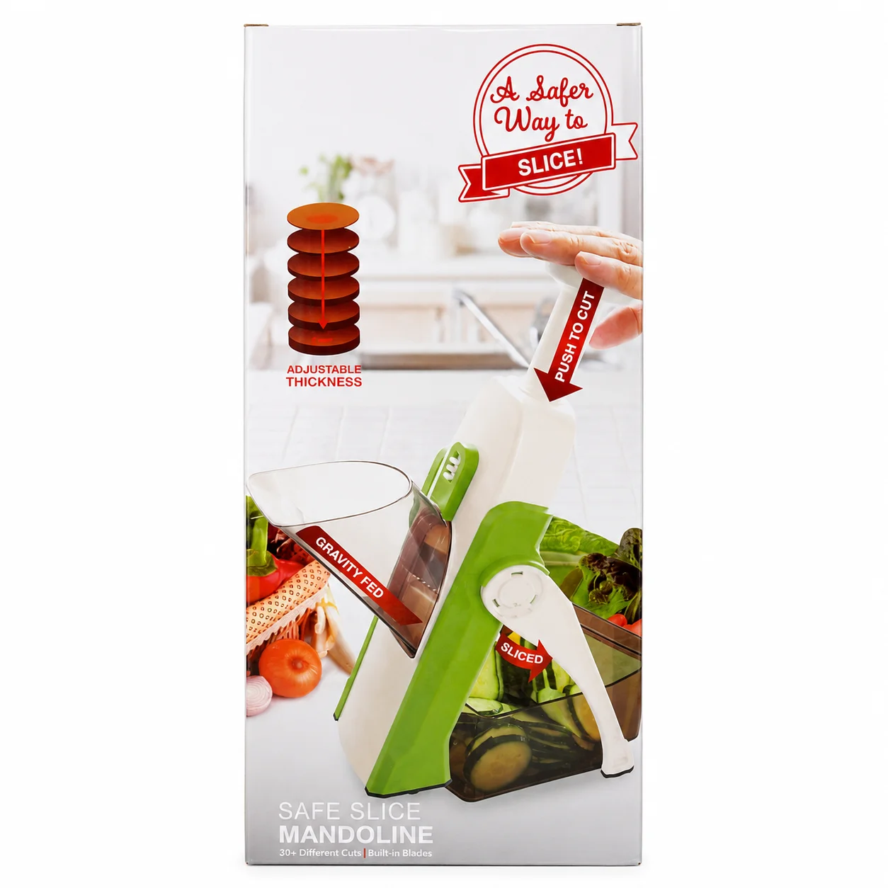 Brava spring vegetable cutter with pull mechanism