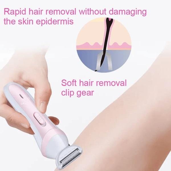 Portable rechargeable epilator for women's personal grooming