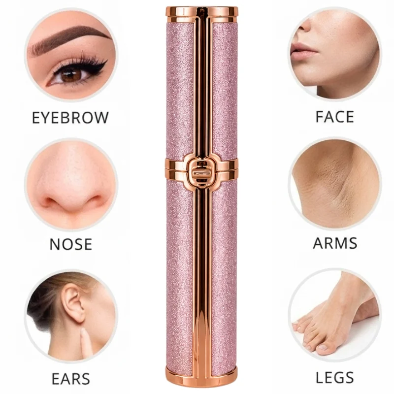 Pink eyebrow trimmer for precise eyebrow grooming and shaping
